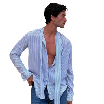 AIDASE  -  Spring Autumn New Men's Striped Shirt Long Sleeve Loose High Street Chic Casual Vintage Punk Elegant Fashion Y2K Top W11956 aidase-shop